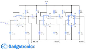 Sequential Timer Circuit using IC 555 to switch relays - Gadgetronicx
