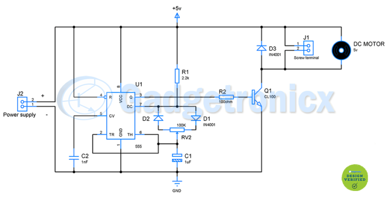 Joystick controller for Servo motor Circuit Diagram