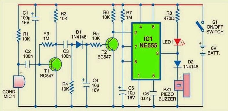 Noise-sound-alarm-circuit-ic-555