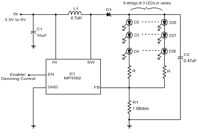 MP3302-LED-driver-IC-circuit