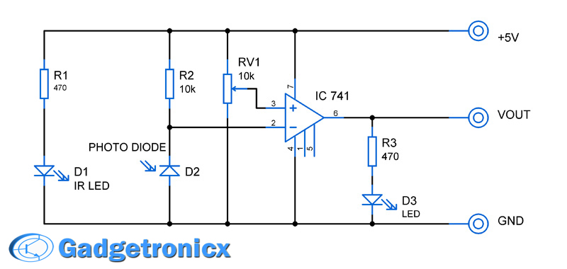 Infrared sensor module Circuit - Gadgetronicx