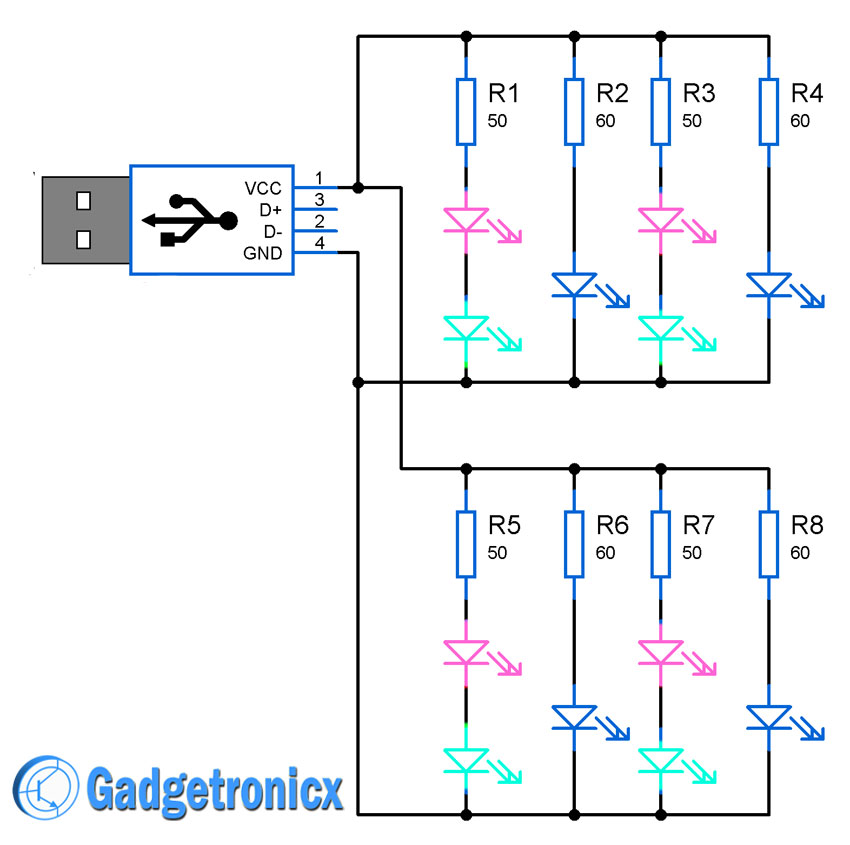 Simple USB Lamp Circuit - DIY Electronic Projects