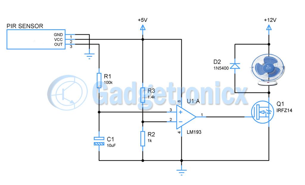 motion-sensor-fan-circuit-diagram