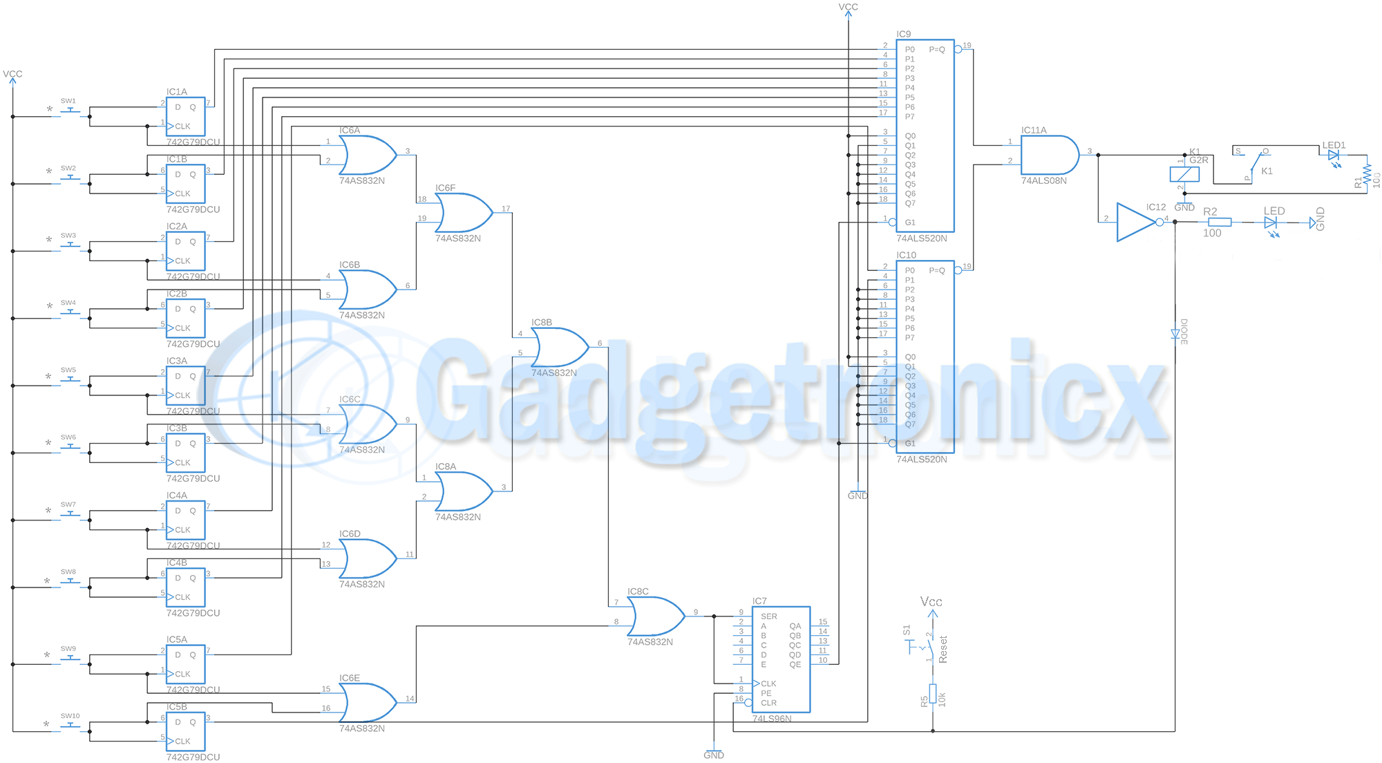 digital-code-locker-circuit