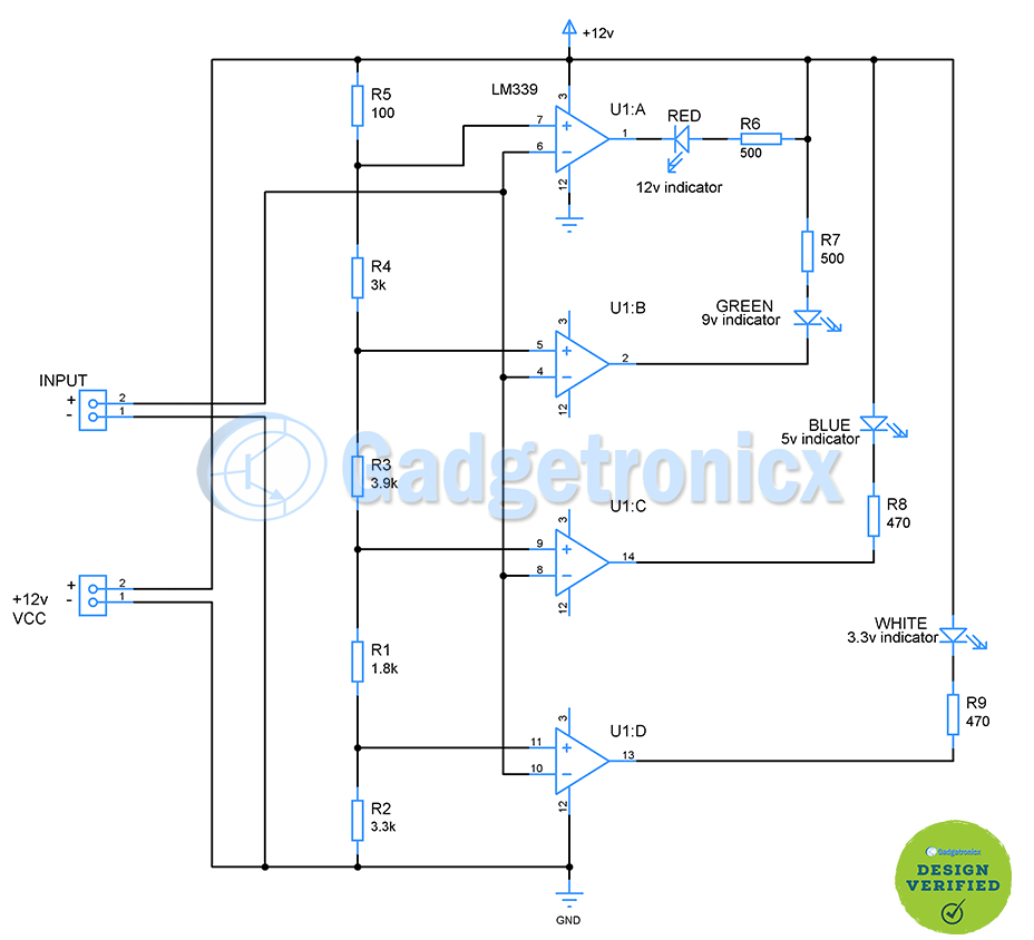 Voltage range detector circuit - Gadgetronicx