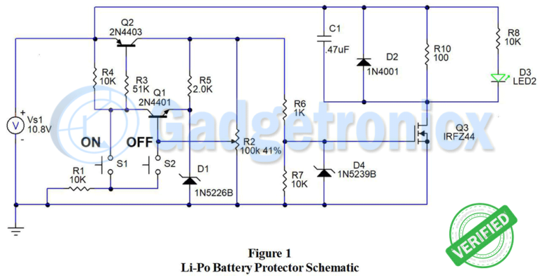 Po battery protection circuit ( Gerber files included ... Circuit Diagram