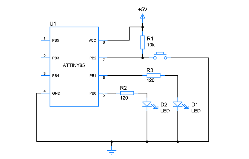 ATtiny85 GPIO input tutorial - Gadgetronicx